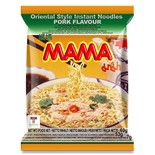 Mama Instant noodle pork flavour, 60g